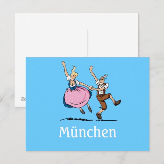 Briefkaart BEER FESTIVAL München Dancing Bavari (Voorkant / Achterkant)