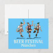 Briefkaart BEER FESTIVAL München Dancing Lederhose (Voorkant / Achterkant)