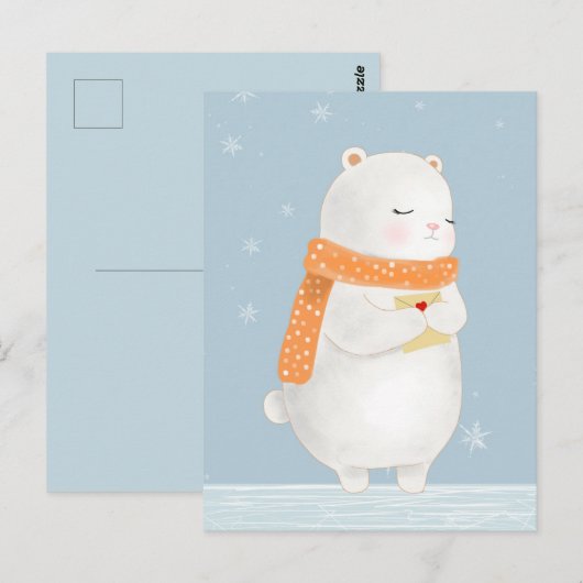 Briefkaart Beer Kawaii (Voorkant / Achterkant)