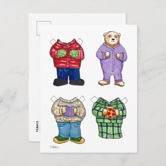 Briefkaart beer Papier (Voorkant / Achterkant)