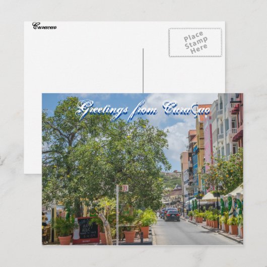 Briefkaart begroetingen op Curaçao (Voorkant / Achterkant)