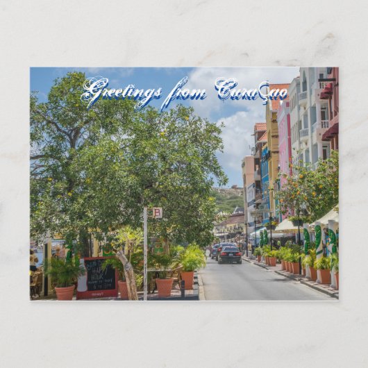 Briefkaart begroetingen op Curaçao (Voorkant)