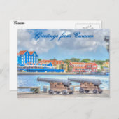 Briefkaart begroetingen op Curaçao (Voorkant / Achterkant)