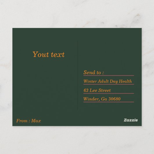 Briefkaart behandelt Zuid-Korea eenvoudig en elega (Achterkant)