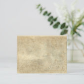 Briefkaart beige veredeld  verouderd papier (Staand voorkant)