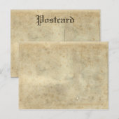 Briefkaart beige veredeld  verouderd papier (Voorkant / Achterkant)