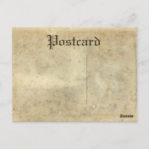 Briefkaart beige veredeld  verouderd papier