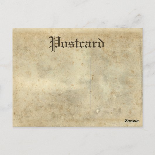 Briefkaart beige veredeld  verouderd papier (Achterkant)