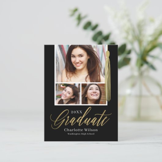 Briefkaart bekendmaking Afstuderen Tassel Pride (Staand voorkant)