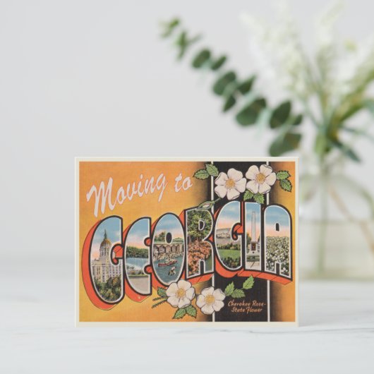 Briefkaart bekendmaking Georgië (Staand voorkant)