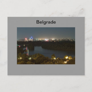 briefkaart Belgrado 's nachts