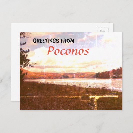 Briefkaart bergmeer - Pocono-gebergte (Voorkant / Achterkant)