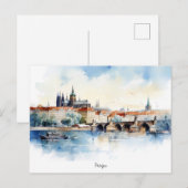 Briefkaart beschilderd in Praag (Voorkant / Achterkant)