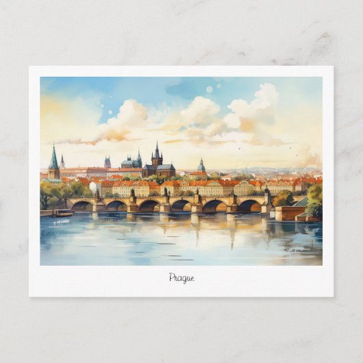 Briefkaart beschilderd Tsjechië (Voorkant)