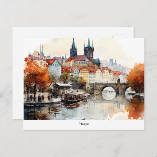 Briefkaart beschilderd Tsjechië (Voorkant / Achterkant)