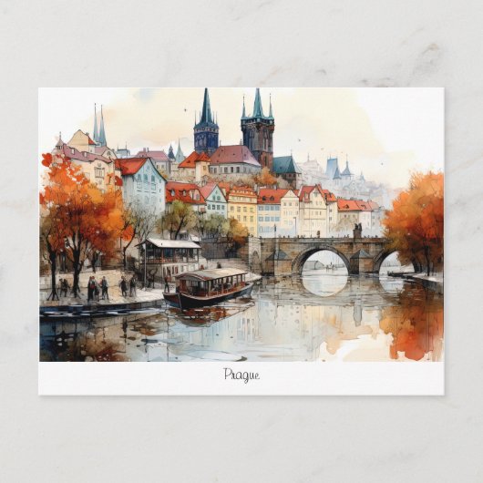 Briefkaart beschilderd Tsjechië (Voorkant)