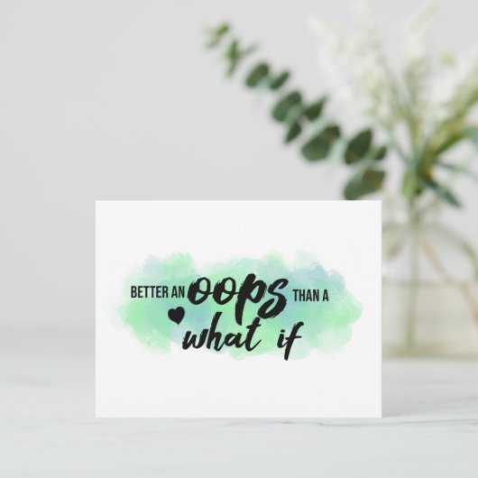 briefkaart "Beter een Oeps"-prijsopgave (Staand voorkant)