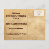 Briefkaart Bewaar de datum! Uitnodiging (Achterkant)