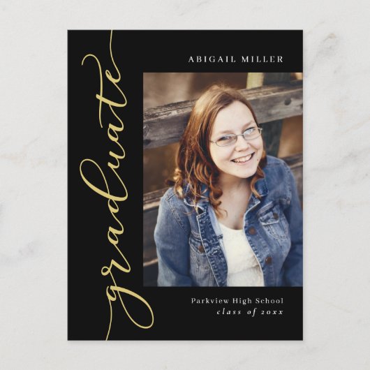 Briefkaart bewerkbaar kleurenAfstuderen naast schr (Voorkant)