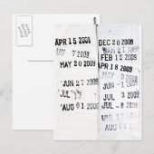 Briefkaart bibliotheekdatumstempel (Voorkant / Achterkant)