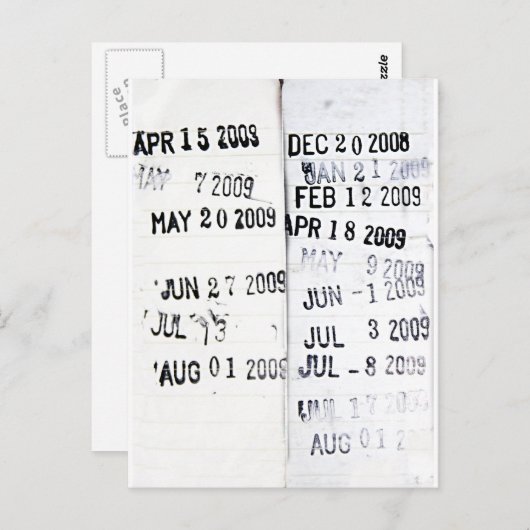 Briefkaart bibliotheekdatumstempel (Voorkant / Achterkant)