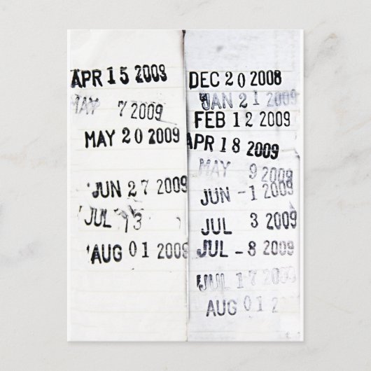 Briefkaart bibliotheekdatumstempel (Voorkant)