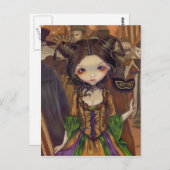 briefkaart "Bij de Masquerade Ball" (Voorkant / Achterkant)