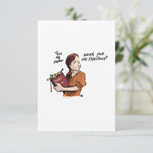 Briefkaart bij departure Lounge-kanker (Staand voorkant)