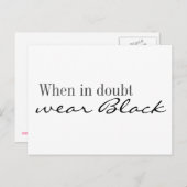 Briefkaart - Bij twijfel zwart draag (Voorkant / Achterkant)