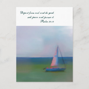 Briefkaart, Bijbelscriptie voor zeilboten, vrede z Briefkaart
