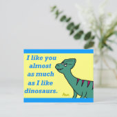 briefkaart "Bijna net zo veel als dinosaurussen" (Staand voorkant)