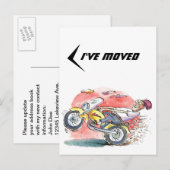Briefkaart Biker Verhuizen Ik heb verplaatst Nieuw (Voorkant / Achterkant)