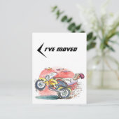 Briefkaart Biker Verhuizen Ik heb verplaatst Nieuw (Staand voorkant)