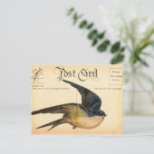 Briefkaart Bird Digital Art (Staand voorkant)