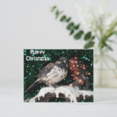 Briefkaart Bird Winter Scene (Staand voorkant)