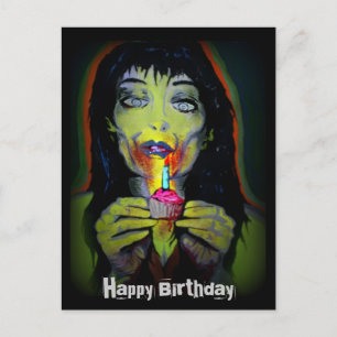 briefkaart "Birthday Zombie"