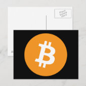Briefkaart Bitcoin Zwart Sinaasappel Cryptocurrenc (Voorkant / Achterkant)