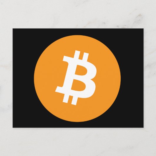 Briefkaart Bitcoin Zwart Sinaasappel Cryptocurrenc (Voorkant)