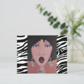 briefkaart "Black Beauty Diva" (Staand voorkant)