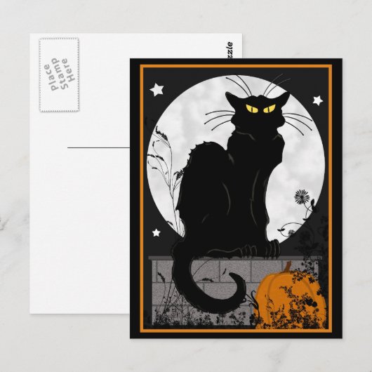 briefkaart "Black Cat" (Voorkant / Achterkant)