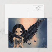 briefkaart "Black Winged Angel" (Voorkant / Achterkant)