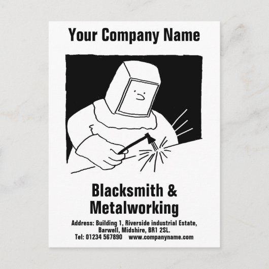 Briefkaart Blacksmith & Metalworking Services (Voorkant)