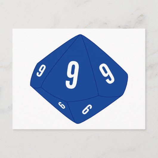 Briefkaart blauw D10-controletabel (Voorkant)
