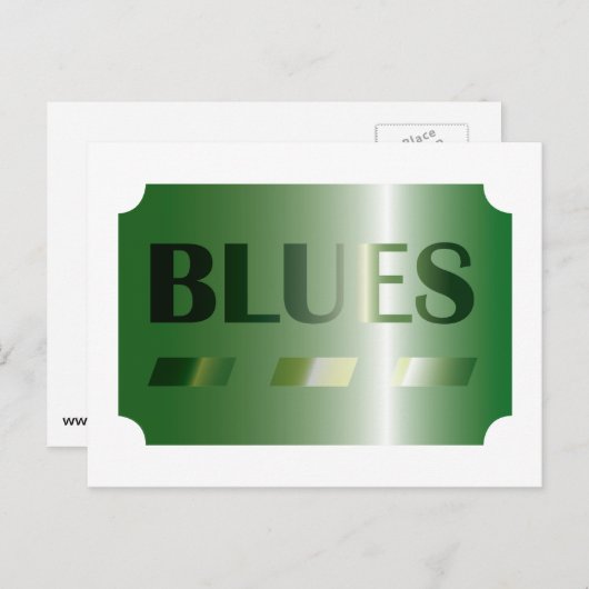 briefkaart BLAUW (groen) (Voorkant / Achterkant)
