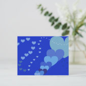 Briefkaart blauw hart (Staand voorkant)