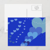Briefkaart blauw hart (Voorkant / Achterkant)
