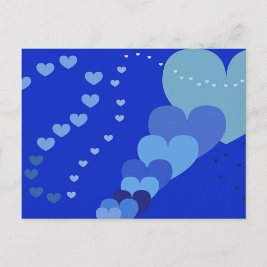 Briefkaart blauw hart (Voorkant)