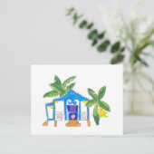 Briefkaart blauw huis (Staand voorkant)