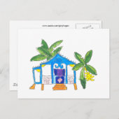 Briefkaart blauw huis (Voorkant / Achterkant)