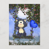 Briefkaart blauw katje, stut Briefkaart (Voorkant)